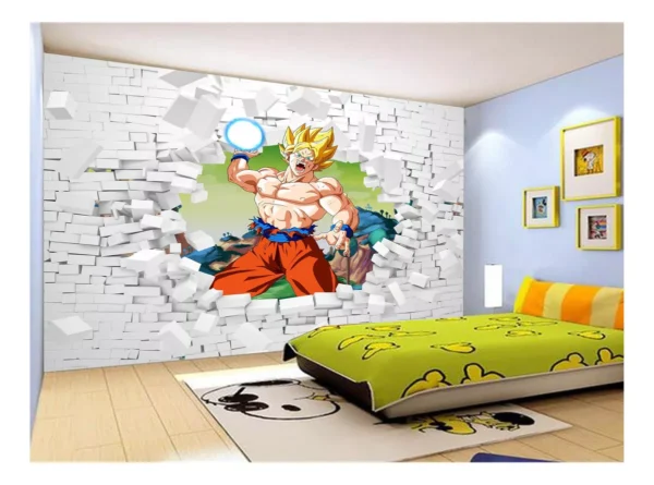 Papel De Parede Dragon Ball Goku Vegeta Anime 7,5m² Dbz63