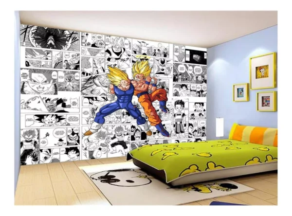 Papel De Parede Dragon Ball Goku Vegeta Anime 7,5m² Dbz673