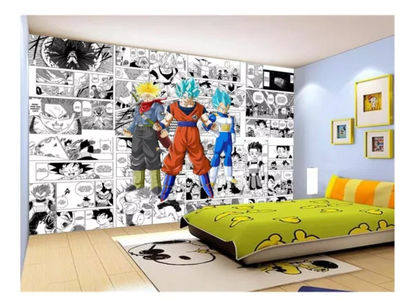 Papel De Parede Dragon Ball Goku Vegeta Anime 7,5m² Dbz679