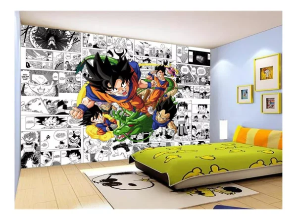 Papel De Parede Dragon Ball Goku Vegeta Anime 7,5m² Dbz680