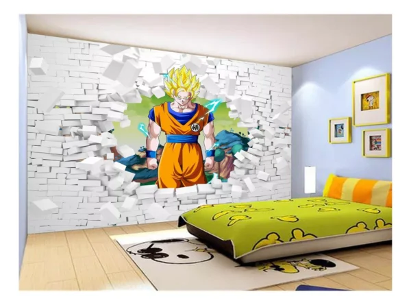 Papel De Parede Dragon Ball Goku Vegeta Anime 7,5m² Dbz73