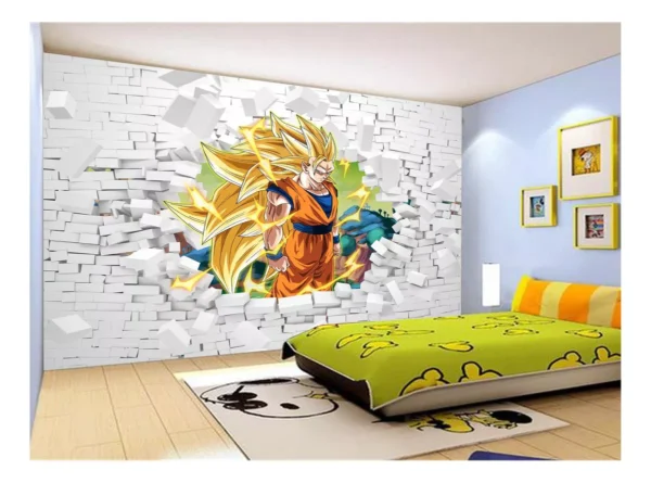 Papel De Parede Dragon Ball Goku Vegeta Anime 7,5m² Dbz74