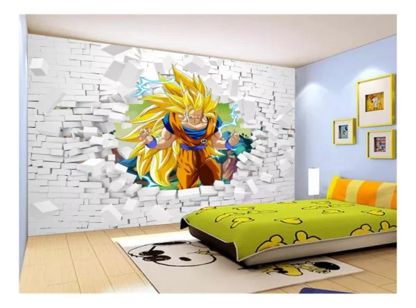 Papel De Parede Dragon Ball Goku Vegeta Anime 7,5m² Dbz75