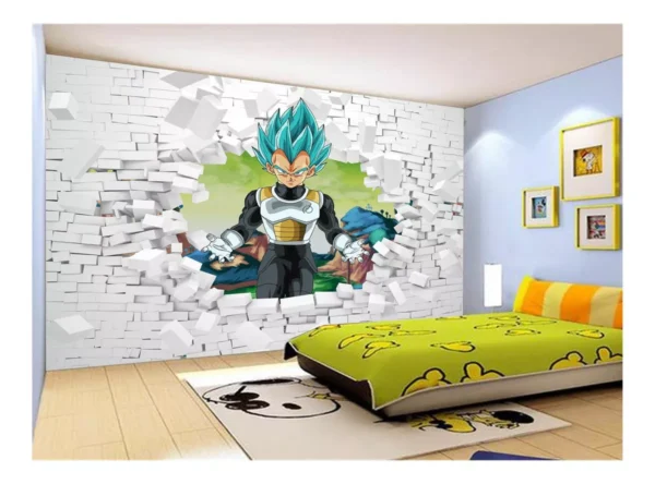 Papel De Parede Dragon Ball Goku Vegeta Anime 7,5m² Dbz79