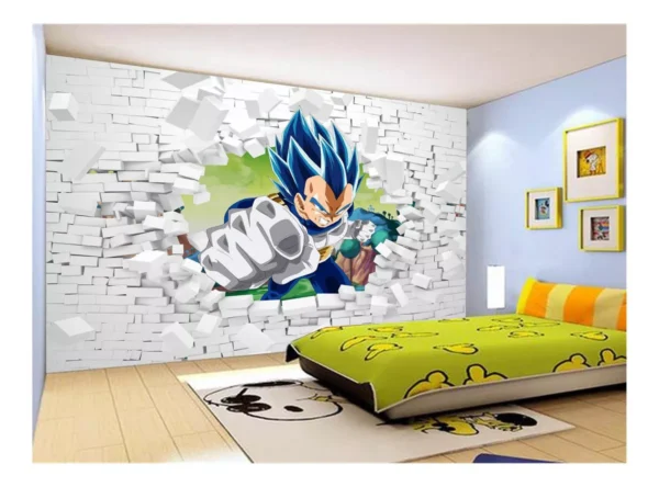 Papel De Parede Dragon Ball Goku Vegeta Anime 7,5m² Dbz86