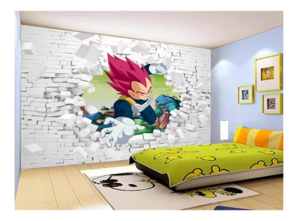 Papel De Parede Dragon Ball Goku Vegeta Anime 7,5m² Dbz87