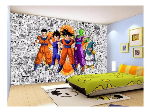 Papel De Parede Dragon Ball Goku Vegeta Anime 7,5m² Dbz90