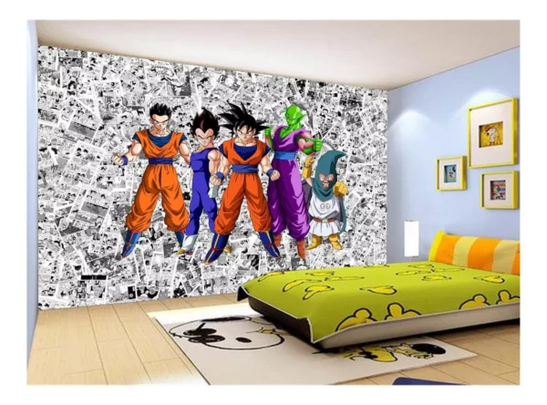 Papel De Parede Dragon Ball Goku Vegeta Anime 7,5m² Dbz91