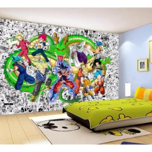 Papel De Parede Dragon Ball Goku Vegeta Anime 7,5m² Dbz93