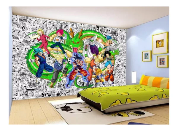 Papel De Parede Dragon Ball Goku Vegeta Anime 7,5m² Dbz93