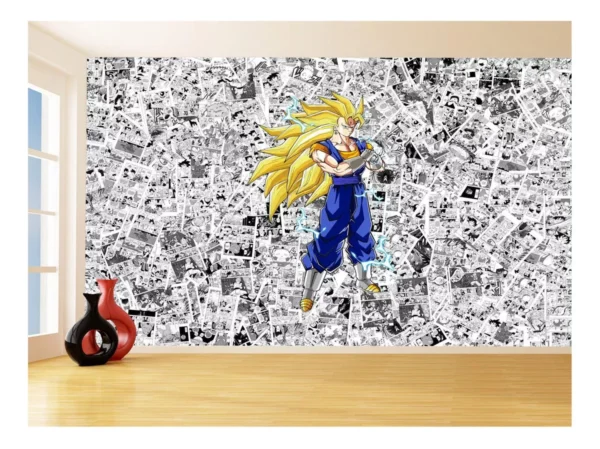 Papel De Parede Dragon Ball Goku Vegetto Anime 3,5m Dbz614