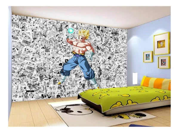 Papel De Parede Dragon Ball Goku Vegetto Anime 7,5m² Dbz608