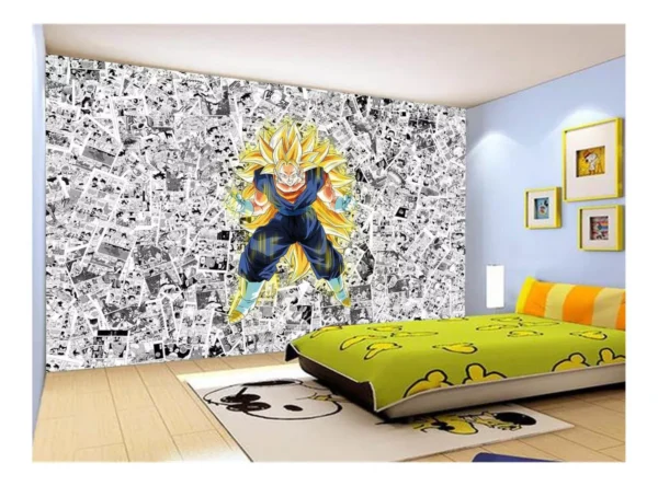 Papel De Parede Dragon Ball Goku Vegetto Anime 7,5m² Dbz613