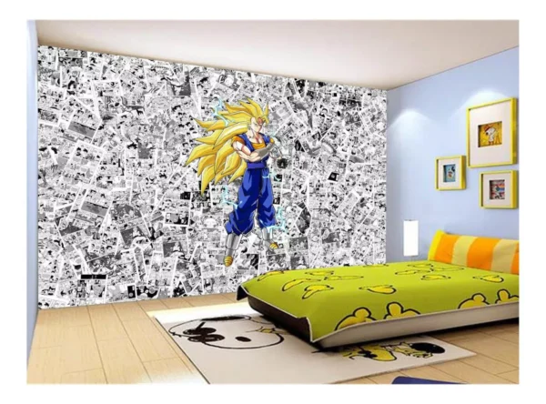 Papel De Parede Dragon Ball Goku Vegetto Anime 7,5m² Dbz614