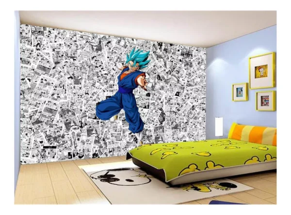 Papel De Parede Dragon Ball Goku Vegetto Anime 7,5m² Dbz615