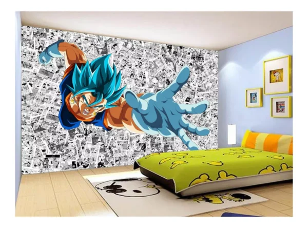 Papel De Parede Dragon Ball Goku Vegetto Anime 7,5m² Dbz616