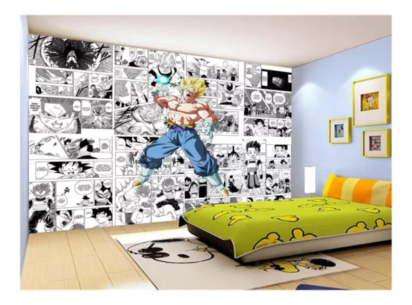 Papel De Parede Dragon Ball Goku Vegetto Anime 7,5m² Dbz722