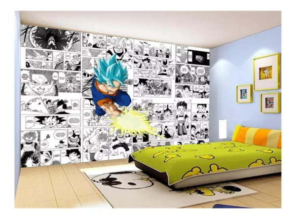 Papel De Parede Dragon Ball Goku Vegetto Anime 7,5m² Dbz723