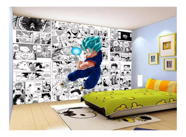 Papel De Parede Dragon Ball Goku Vegetto Anime 7,5m² Dbz725