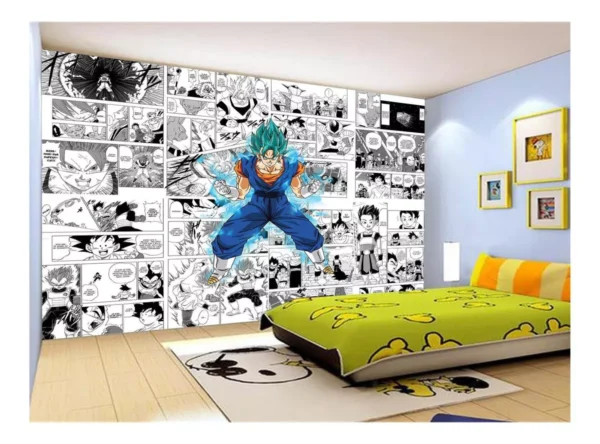 Papel De Parede Dragon Ball Goku Vegetto Anime 7,5m² Dbz726