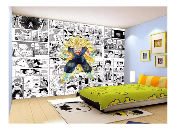 Papel De Parede Dragon Ball Goku Vegetto Anime 7,5m² Dbz727