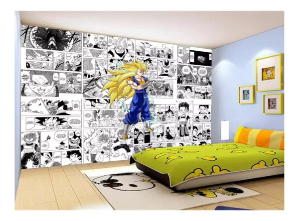 Papel De Parede Dragon Ball Goku Vegetto Anime 7,5m² Dbz728