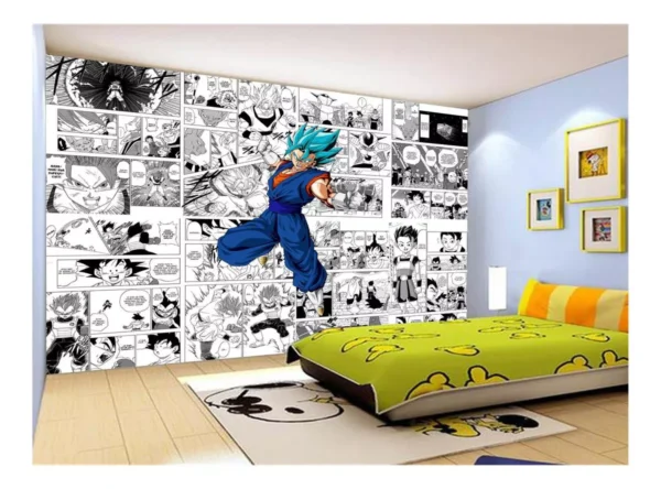 Papel De Parede Dragon Ball Goku Vegetto Anime 7,5m² Dbz729