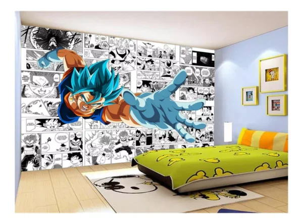 Papel De Parede Dragon Ball Goku Vegetto Anime 7,5m² Dbz730