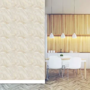 Papel De Parede Efeito Mármore Branco E Bege 5m²