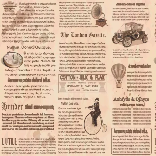 Papel De Parede Escrita Jornal Vintage Retro Rolo 10 M Sala