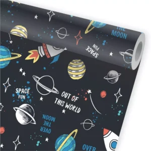 Papel De Parede Espaço Foguete Astronauta Kit 02 Rolos A650