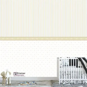 Papel De Parede Estilo Baby Coroa Bege 03 Quarto Feminino