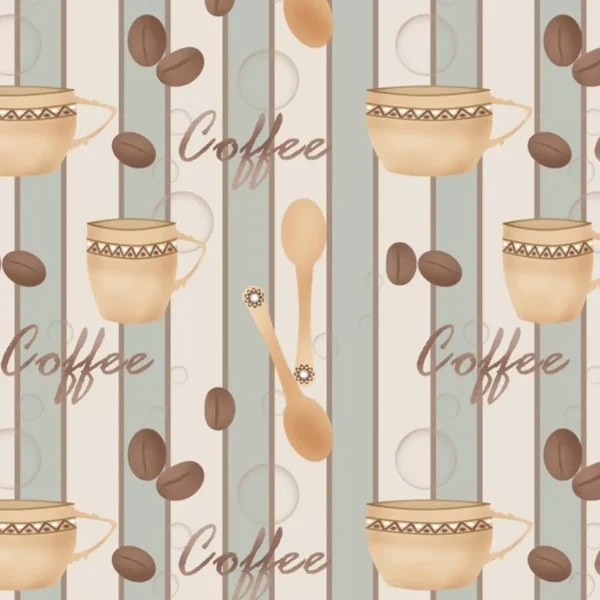 Papel De Parede Faixa Café Coffe Autocolante Lavável Cozinha