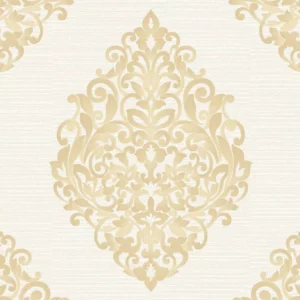 Papel De Parede Fiesta Modern Arranjo Damask Dourado 533081