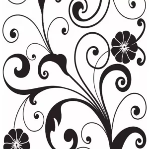 Papel De Parede Floral Arabesco Preto Adesivo Fosco 3mx50cm