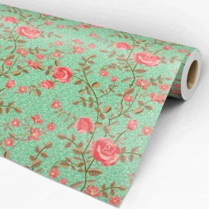 Papel De Parede Floral Arabesco Verde 3m