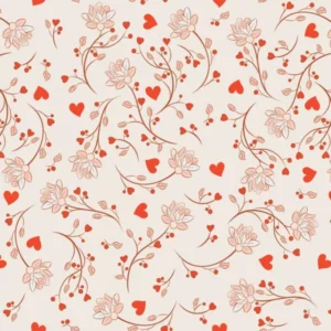 Papel De Parede Floral Corações Vermelho Lavavel 3,00 X 0,58