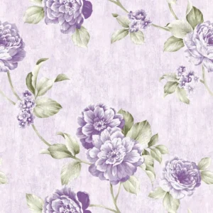 Papel De Parede Floral Craquelado Flores Roxo Lavável 3mt