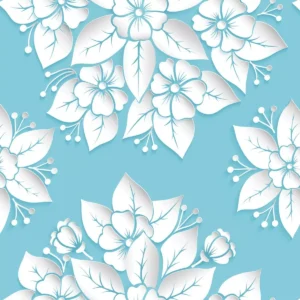 Papel De Parede Floral Delicado Azul Tiffany 3mx58cm