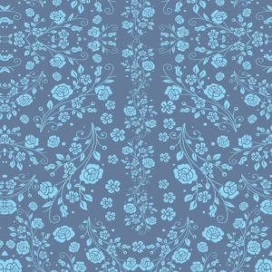 Papel De Parede Floral Delicado Com Flores Azul Fl29