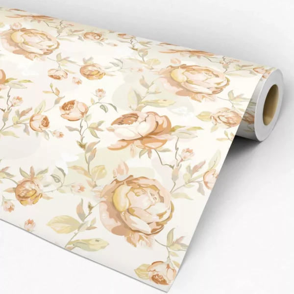 Papel De Parede Floral Delicado Verde 3m