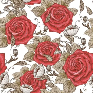 Papel De Parede Floral Flor Flores Rosa Vermelha - Cx 2 Rolo