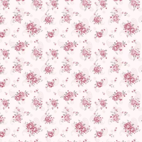 Papel De Parede Floral Flores Delicadas Rosa Autocolante