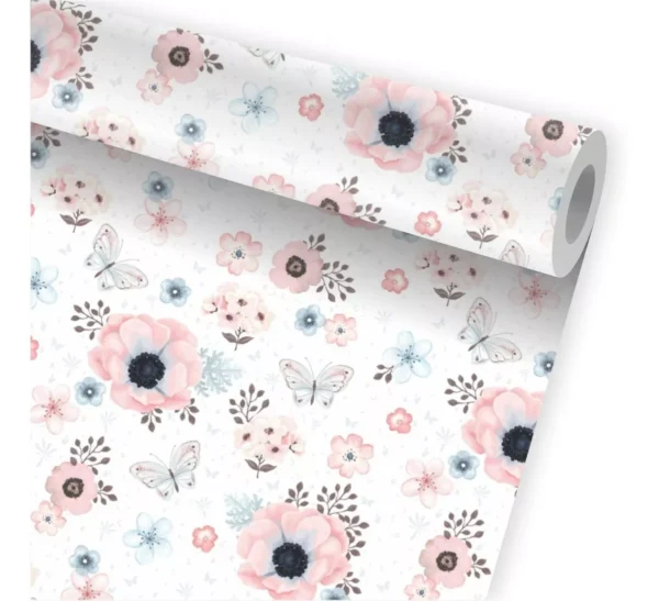 Papel De Parede Floral Flores Delicado Kit 02 Rolos A474