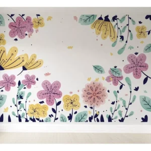 Papel De Parede Floral Flores Menina Quarto De Bebê Pp119 M²