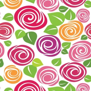 Papel De Parede Floral Flores Rosa Laranja E Verde Lavável 3