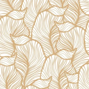 Papel De Parede Floral Folhagens Marrons Autocolante