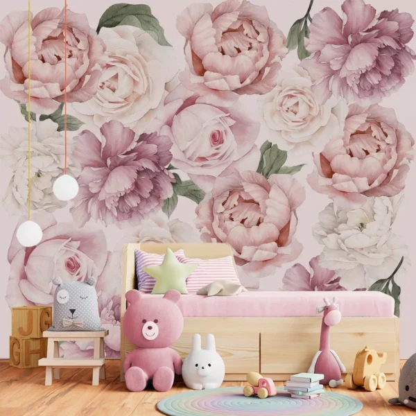 Papel De Parede Floral Infantil Florido Bebê Menina Pp277 M²