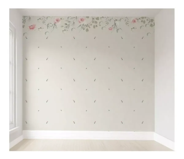 Papel De Parede Floral Infantil Menina Adesivo Vr276 12m²