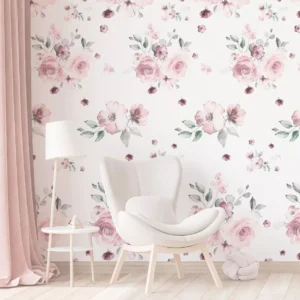 Papel De Parede Floral Infantil Menina Quarto Bebê Pp317 M²